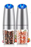 Electric Salt and Pepper Grinder Set, Automatic Salt Shakers, Pepper Mills for Spices and Seasoning | Refillable, Battery Operated, Cordless, Adjustable Coarseness | Best Kitchen Aid (Blk)