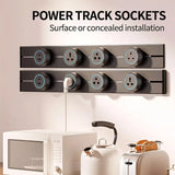 Wall power rail socket